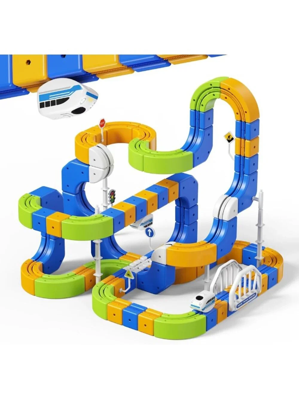 Electric Train Set for Kids 5-8, 225 Pcs 3D Track, 2 Trains, Fun Gift Idea